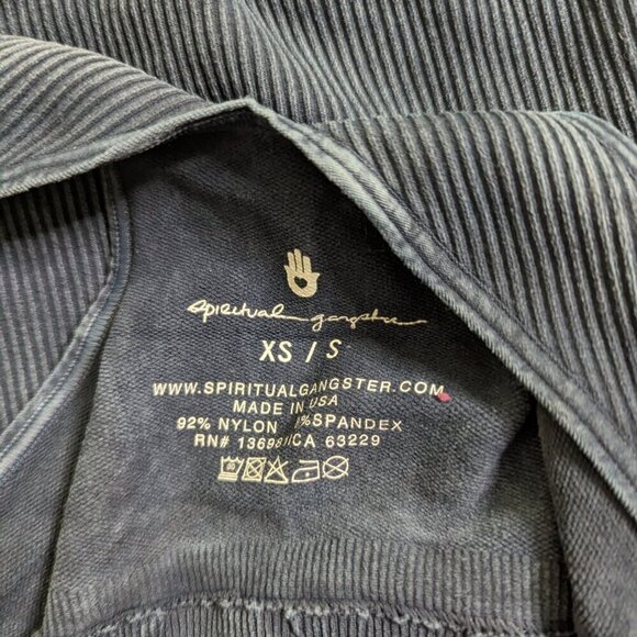 SPIRITUAL GANGSTER Blue Stonewash Ribbed Tank top sz XS NEW - Picture 3 of 5